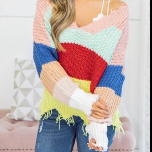 Main Strip Color block Sweater - Picture 3 of 4